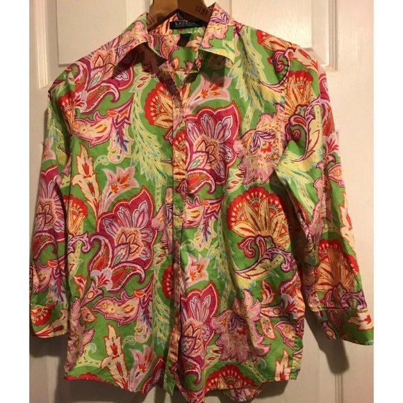 Lauren Ralph Lauren Tops Lauren Ralph Lauren Floral M Button Up